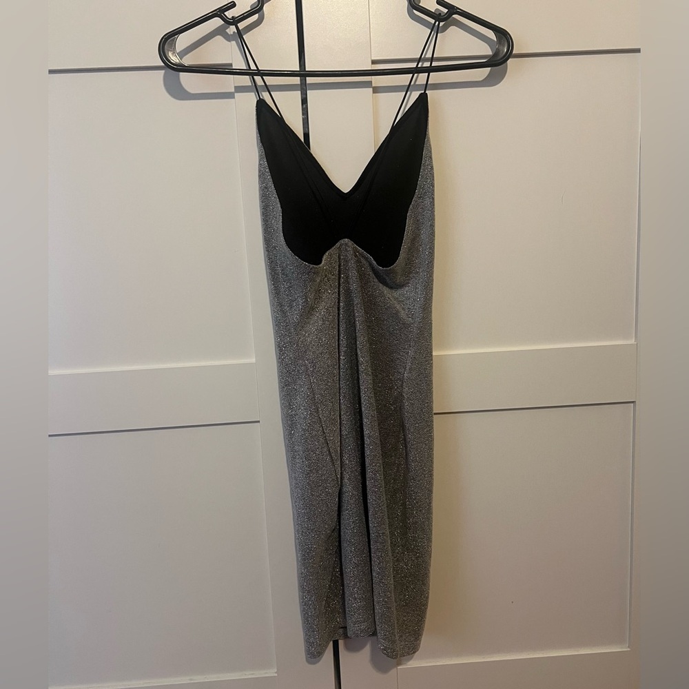 Divided H&M Shimmering Silver/Gray Mini Dress - Picture 2 of 3